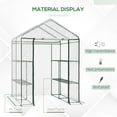 thumbnail image 3 of Outsunny 5' x 5' x 6' Mini Walk-in Greenhouse Kit, Portable Green House with 3 Tier Shleves, Roll-Up Door, and Weatherized Plastic Cover for Backyard Garden, Garden, 3 of 9