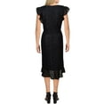 thumbnail image 2 of LAUREN RALPH LAUREN Womens Navy Lace Glitter Cap Sleeve V Neck Midi Formal Sheath Dress 10, 2 of 2