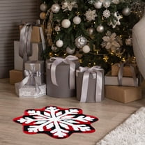 Rug Winter Snowfleke Rug26.4'' Christmas Snowflake Door MatNon Slip Washable Welcome Door MatCute Winter Doormats For Indoor Outdoor Entrance Home Bathroom Washable Rug