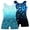 Teal Blue Gradient Star Print, variant on Aideaone Girls Gymnastics Leotards 2 Pack Sleeveless Rhinestone Biketards Sparkle Printed Dance Unitard Ballet Training Bodysuit for Little Girls 4-10Y