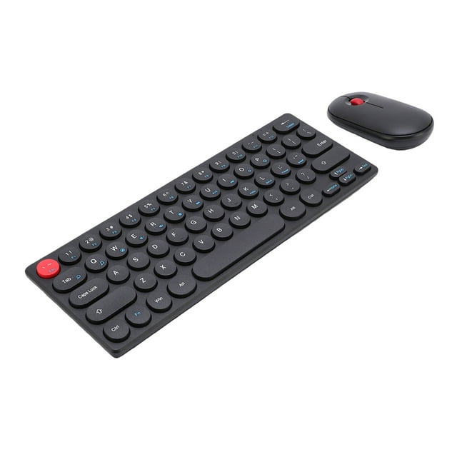 Wireless Keyboard and Mouse Combo, 64 Keys 2.4G USB Full Sized Keyboard Mouse, Compact and Silent Retro Punk Keyboard with 1200DPI for PC Desktop Laptop