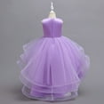 thumbnail image 5 of Akiihool Girls Princess Dress Child Party Dress Girls Sleeveless Cake Fashion Sweet Dress Party Princess Dress Performance(Purple,4-5 Years), 5 of 9