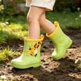 thumbnail image 6 of Hrsba Kids Unisex Rain Boots,On Solid Color Waterproof Short Rubber Boots for 2-11Y, 6 of 8
