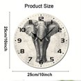 thumbnail image 2 of ZXCXRQFa Elephant Animal Watercolor Wood Wall Clock Silent Non-Ticking Kitchen Desk Clock Battery Operated Analog Decorative Round Clocks 10 in Garden Home Decor, 2 of 7
