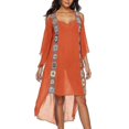 thumbnail image 5 of Pretty Comy Women Chiffon Swimsuit Cover Up Tassels Beach Wear Swimwear Bathing Suits Summer Mini Dress Loose Solid Pareo Cover Ups Purple, 5 of 5