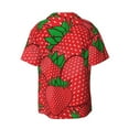 thumbnail image 6 of PAYOHTO Red Strawberry Mens Hawaiian Casual Short-sleeved Shirt Tropical Summer Beach Button Down Shirts, 6 of 7