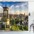 thumbnail image 1 of Ambesonne Cityscape Shower Curtain, Edinburgh Aerial View, 69"Wx75"L, Fern Green Blue Tan, 1 of 3