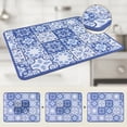thumbnail image 4 of Diatomaceous Stone Dish Drying Mat, Floral Dish Mat Drying Kitchen Mat, Dishes, Cups, and Utensils Dark Blue 19.7*15.7 inch, 4 of 6