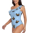 thumbnail image 2 of Haiem french Bulldog Face Women's One Piece Swimsuits Tummy Control One Shoulder Bathing Suits Ruffle Swimwear-X-Large, 2 of 8