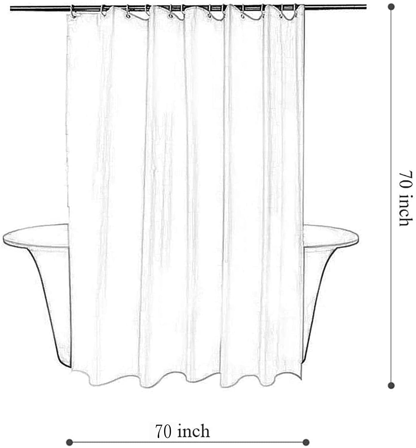 Rustic Mountain Tree Shower Curtain Set, Smokey Mist Forest National Scenery Polyester Waterproof Cloth Bathroom Curtain with 12 Hooks, 72x72 Inches