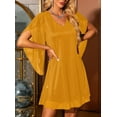 thumbnail image 5 of Women'S Sparkly Dress Bat Sleeves Cocktail Dress Glitter Club Dress Yellow XL, 5 of 7