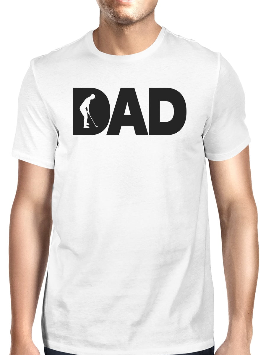 Dad Golf Mens White Cotton T-Shirt Funny Fathers Day Gifts For Him ...
