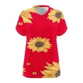 thumbnail image 4 of Fiudx Ofertas de La Semana Camiseta Deportiva de Verano Estampada de Manga Corta con Cuello En V de Gran Tamaño para Mujer, 4 of 4