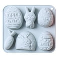 thumbnail image 1 of Xihbxyly Molde para Pastel de Conejito de Pascua, Moldes Flexibles Antiadherentes, Material Apto para Uso Alimentario, para Hacer Jabón de Cera, Gelatina, Caramelos, Manualidades, Diversión Navideña,, 1 of 2