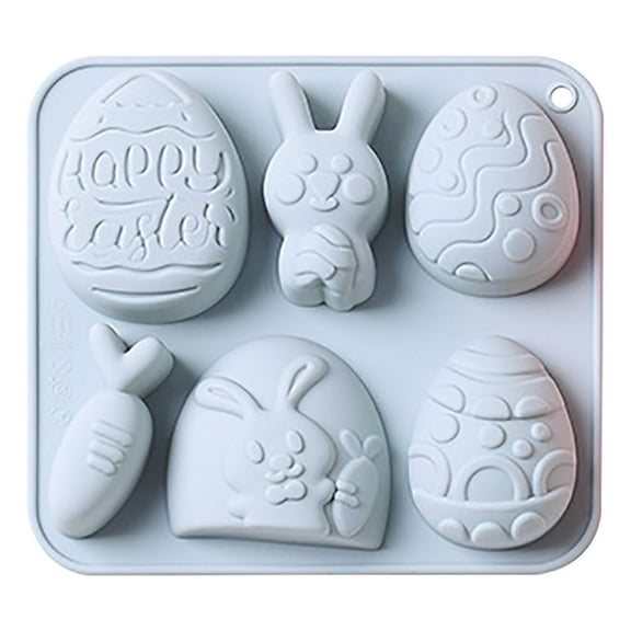 XMMSWDLA Easter Silicone Mold,Candy Molds Silicone Mould for Chocolate, Cake, Ice, Fondant, Soap, Cupcake, Jello - Easter Egg Bunny Carrot