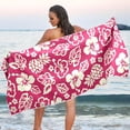 thumbnail image 6 of Coolnut Hibiscus and Pineapple Beach Towel Super Soft Microfiber Sand Free Beach Towels, Oversized Camping Pool Towel, Lightweight, Breathable & Quick Dry Towels, 30x60in Washcloth Gift, 6 of 7