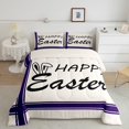 thumbnail image 1 of Erosebridal Happy Easter Bedding Full Comforter Set, Cute Rabbit Down Comforter, Purple, 3 Pieces, 1 of 7
