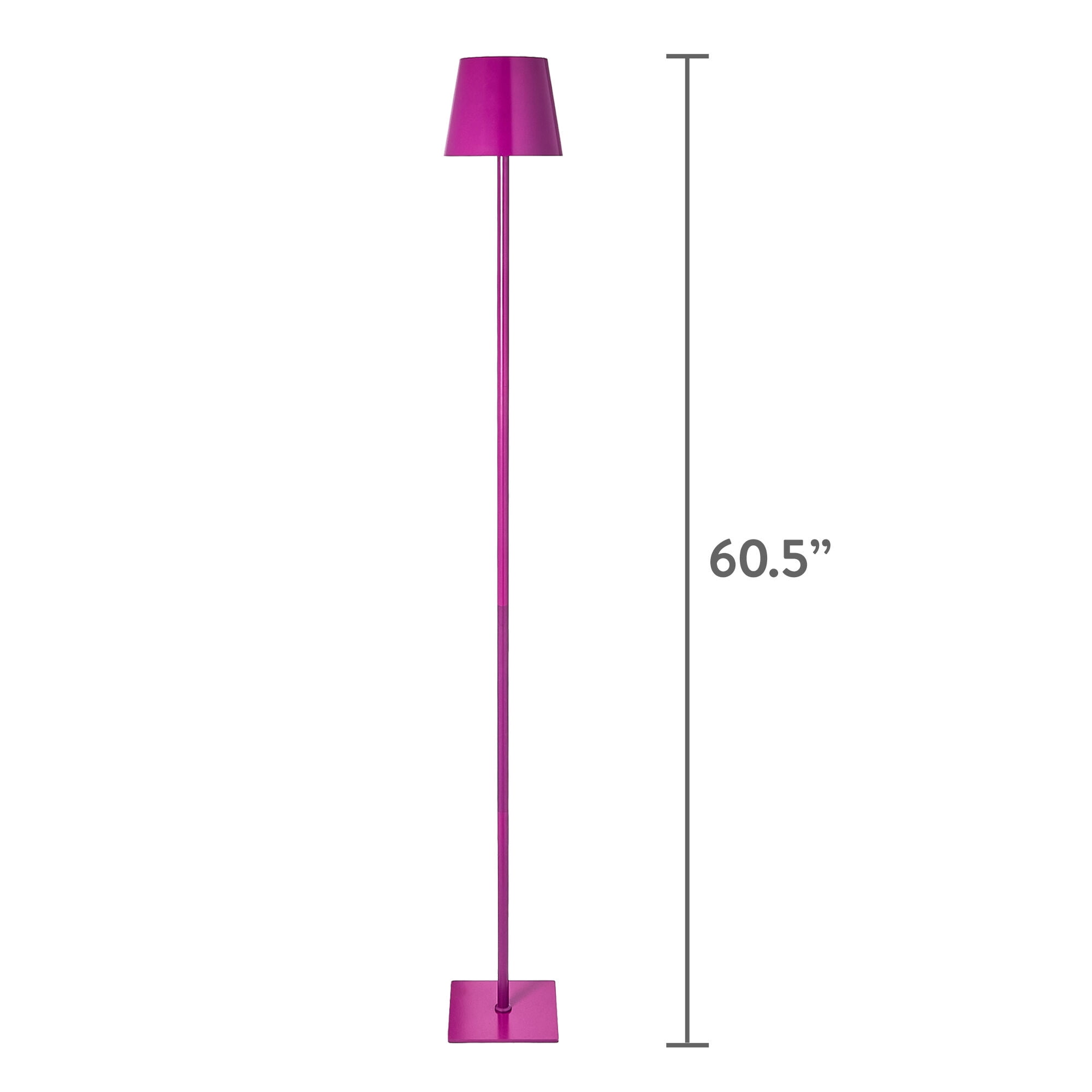 Mainstays 60 in LED Rechargeable Metal Floor Lamp, Purple