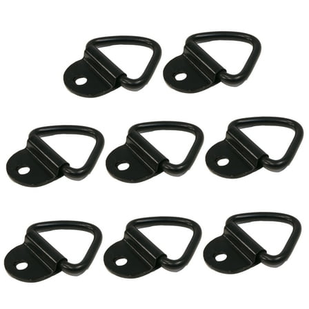 The ROP Shop (8) 1/4" Steel D Ring Rope Tie Down Surface Mount Truck Trailer Camper ATV SR12