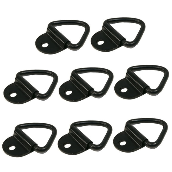 The ROP Shop (8) 1/4" Steel D Ring Rope Tie Down Surface Mount Truck Trailer Camper ATV SR12