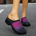 thumbnail image 6 of keusn knit mesh half wedge shoes for women outdoor platform walking slide shoes with arch support breathable shoes women's casual shoes pink size 8.5, 6 of 9