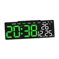 thumbnail image 3 of Reloj despertador digital multifuncional rectangular práctico con 3 niveles de brillo LED reloj digital reloj de escritorio eléctrico para interiores Concha negra, 3 of 8