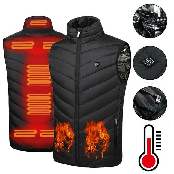 Electric Heating Vest Winter USB Heating Jacket Quick Heating Body Warmth 3 Levels