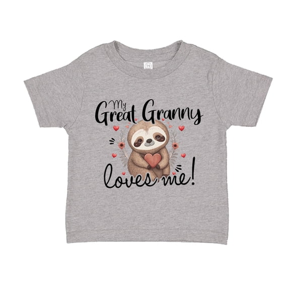 My Great Granny Loves Me Sloth Toddler T-Shirt 3T Athletic Heather