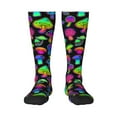 thumbnail image 2 of Picia Women Crew Soft Moisture-wicking Socks Bright Mushrooms Pattern Design Cotton Socks, One Size fit All, 2 of 9