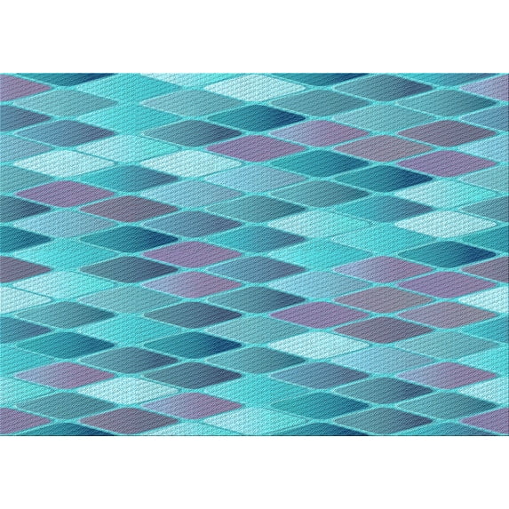 Ahgly Company Indoor Rectangle Patterned Glacial Blue Ice Blue Area Rugs, 4' x 6'