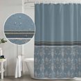 thumbnail image 5 of Boho Blue Flower Shower Curtain, Waterproof Shower Curtains for Bathroom, Abstract Bohemia Pesley Floral Washable Fabric Bathtub Curtain Set Bath Decor with 12 Hooks Long 72"x84", 5 of 8