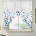 thumbnail image 2 of Blue Spring Floral Swag Curtains for Kitchen/Bedroom/Living Room, Watercolor Elegant Pastoral Flowers Scalloped Curtains 63 Inch Long, Window Swag Topper Curtains Valances 2 Panels Set 36"x63", 2 of 8