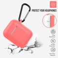 thumbnail image 2 of Coffea Protective Silicone Case with Keychain for AirPods 1 & 2 (Front LED Not Visible) (Coral), 2 of 7