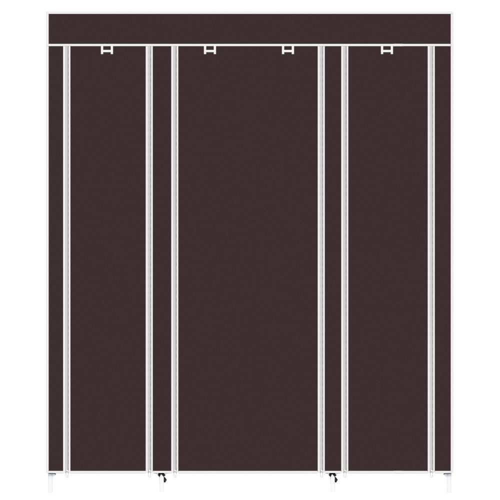 69" Portable Clothes Closet Wardrobe Storage Organizer with Non-Woven Fabric Quick and Easy to Assemble Extra Strong and Durable Dark Brown