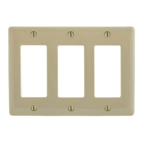 Hubbell 3-Gang Ivory Decorator Midsize Nylon Wall Plate