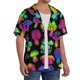 thumbnail image 2 of Balery Bright Mushrooms Camisa Casual de Manga Corta con Botones para Hombre, Texturizada, Estilo Cubano, para Playa, Verano-Small, 2 of 5