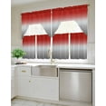 thumbnail image 4 of Red Gray Ombre Kitchen Curtains Swag Valance and Tier Curtains Set 36 Inch Length, Modern Gradient Abstract Art Rod Pocket Drape Panels Pair Swag Curtains for Bathroom/Cafe/Window, 4 of 6