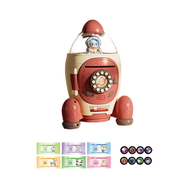 Siruishop Petite Machine à ATM avec Projection Développement Précoce Électronique pour Cadeau Enfants Rose