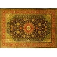 thumbnail image 1 of Ahgly Company Machine Washable Indoor Rectangle Medallion Yellow Traditional Area Rugs, 2' x 5', 1 of 4