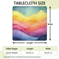 thumbnail image 2 of Colorful Tie Dye Mountain Pattern Square Fitted Tablecloth with Elastic Edge,Square Table Cover,Washable Elastic Table Cover for Home Kitchen Party Decor 36"x36", 2 of 6