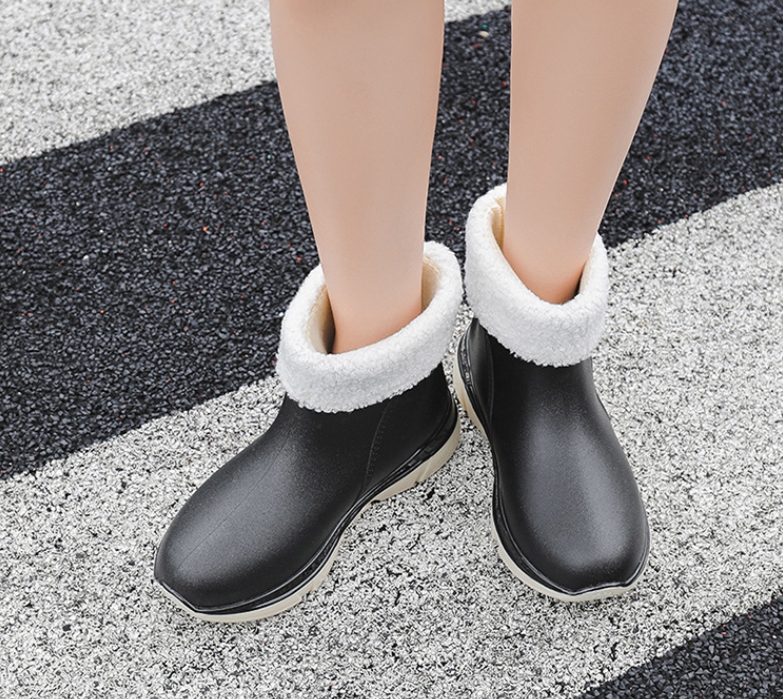 Wowen Rain Boots Slip On Antislip Rubber Waterproof Ankle Boots Rain Shoes