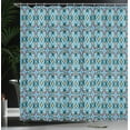thumbnail image 4 of Ambesonne Boho Shower Curtain, Azulejo Style Floral Tile Art, 69"Wx75"L, Sky Blue Multicolor, 4 of 5