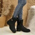 thumbnail image 5 of POROPL Mid Calf Boots for Women High Heel Zip Up Shoes,Boots for Women Size 7, 5 of 8