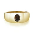 thumbnail image 2 of Gem Stone King Men's 18K Yellow Gold Plated Silver Brown Smoky Quartz Ring | 1.20 Cttw | Oval 8X6MM | Gemstone | Size 12, 2 of 4