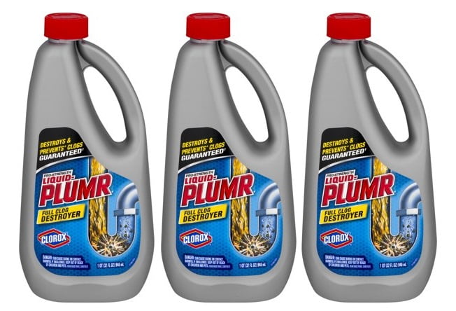 3 PACK | Liquid-Plumr Pro-Strength Full Clog Destroyer Plus PipeGuard, 32  Ounces