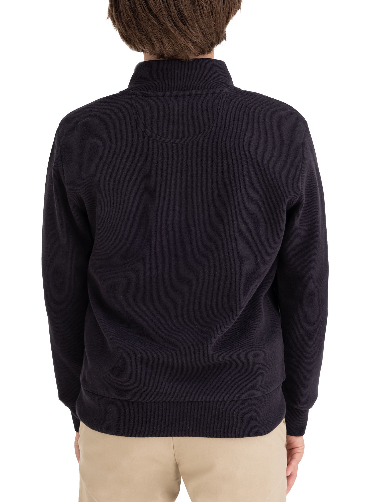 U.S. Polo Assn. Boys Flatback Rib Quarter Zip, Sizes 4-18