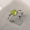 thumbnail image 4 of HeartsAndYou 2ct Natural Peridot Diamond Engage Ring Infinity Split Band 14k SOLID White Gold, 4 of 8