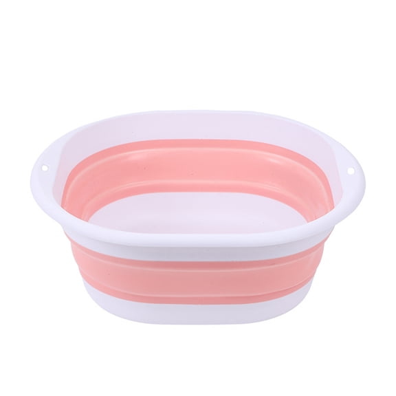 HAHUT Multipurpose Collapsible Wash Basin, Small Portable Foldable Dish Tub, Space Saving for Dishing, Fruit, Camping, RV, Laundry (Pink)