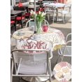thumbnail image 5 of Outdoor Tablecloth with Umbrella Hole for Patio/Picnic/Party/Camping, Coastal Coral Waterproof Table Cloth Round Cover Washable, Nautical Colorful Conch Seashells Starfish (Dia 54"), 5 of 8