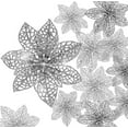 thumbnail image 3 of 36 Uds flores de Navidad flores artificiales de Navidad con purpurina, adorno de árbol de Navidad de 8/10 / 15cm adorno de decoración de flores de Navidad Ormromra LKX-1930, 3 of 8